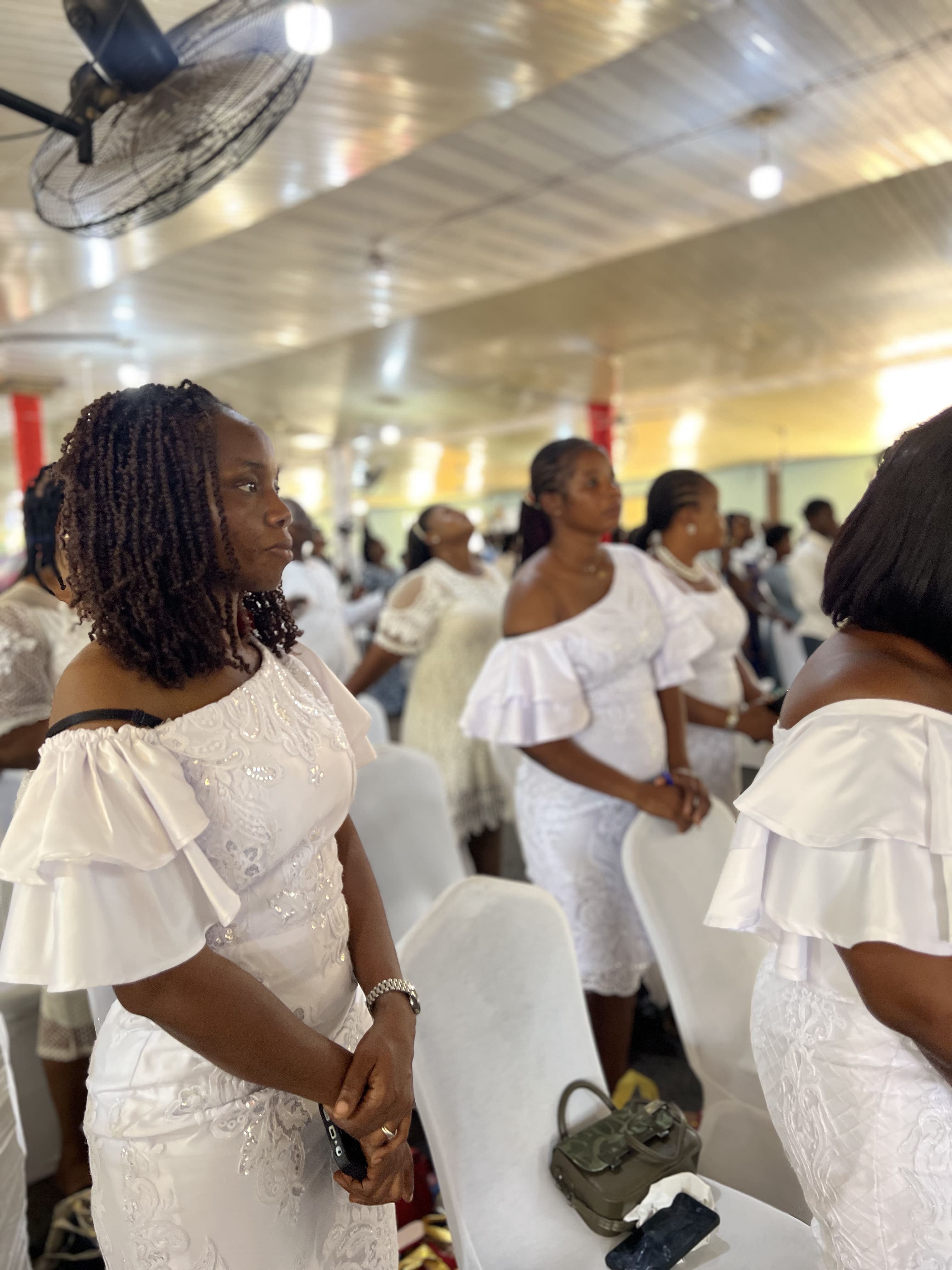 Women being welcomed to church